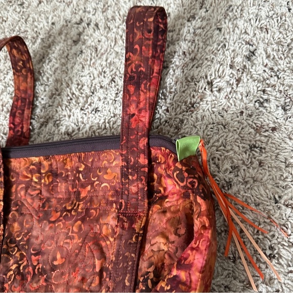 Handmade Pink Orange Tie Dye Quilted Embroidered Boho Bag Hippie Indie - Picture 10 of 16